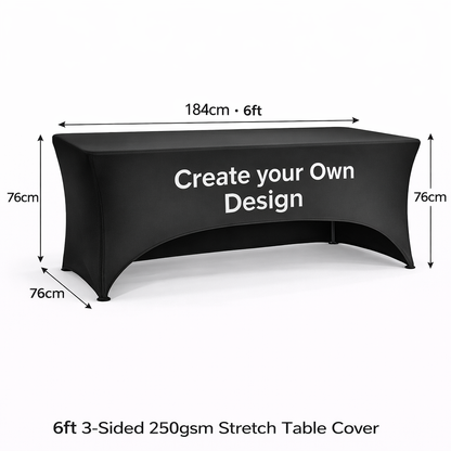 Custom Printed Stretch Table Cover  – Design Your Own Event Table Cover | Gazebro